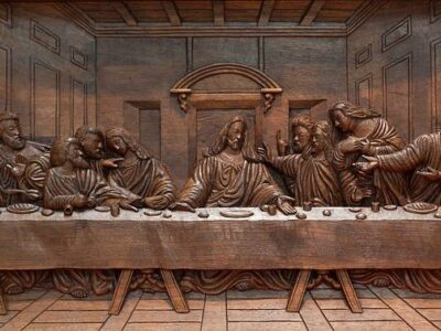 last supper wood carving