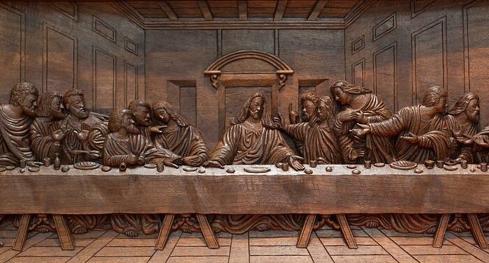 last supper wood carving