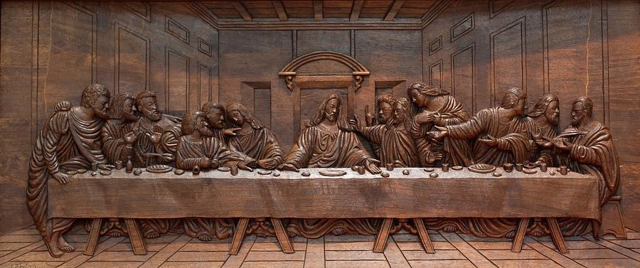 last supper wood carving