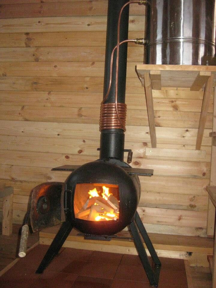 wood stove water heater