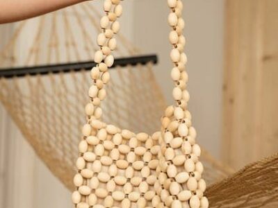 wood bead bag