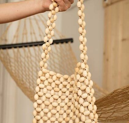 wood bead bag