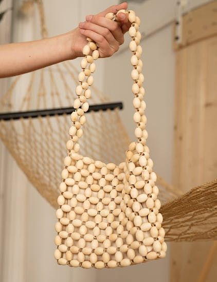 wood bead bag
