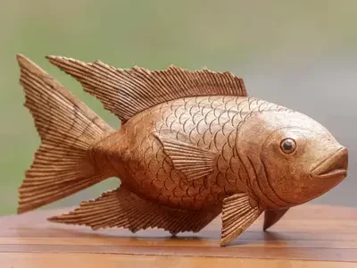 wood carved fish